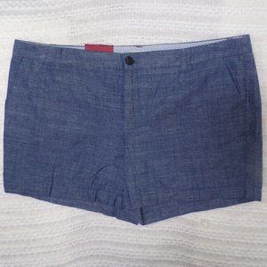 *NWT - Merona Chambray Chino Shorts, Sz 16,